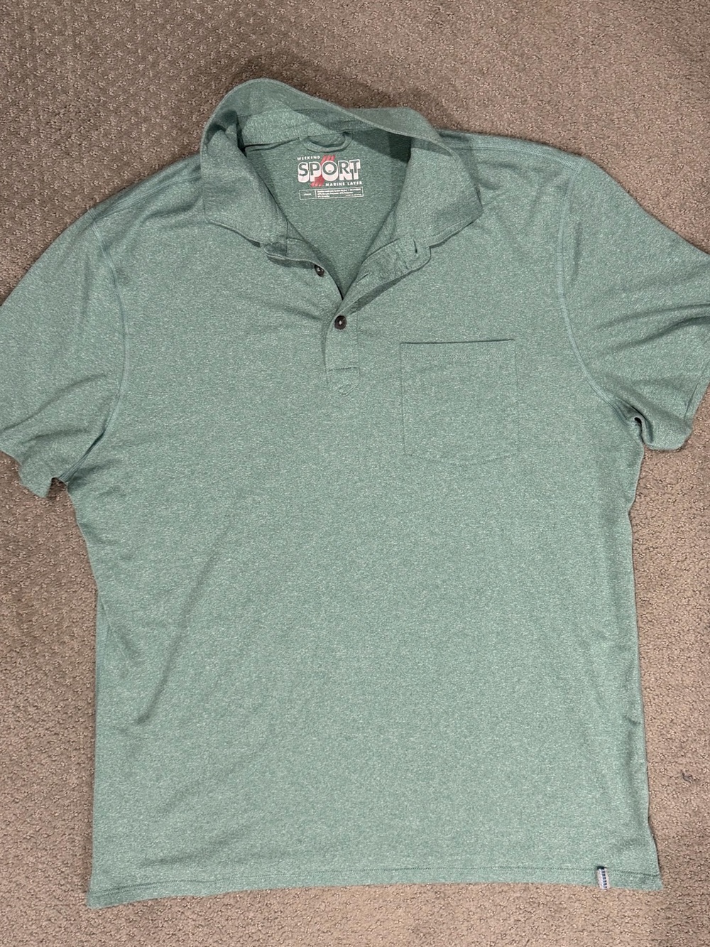 Marine Layer Men's Short-Sleeve Polo in Green